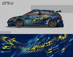 abstract car wrap design modern racing background design for vehicle wrap, racing car, rally, etc vector