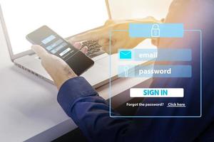Logging in via mobile securely for smooth operation,Security in entering the internal management system photo