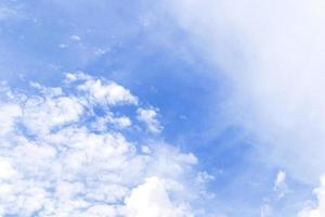 Blue sky and white clouds with sunlight,Blue sky and floating clouds photo