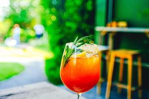 Fresh summer drink mocktail pour in glass photo