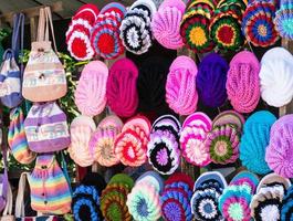 Colorful yarn hat photo