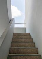 Concrete staircase of the fire escape. photo