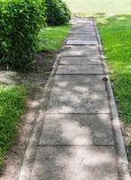 Old brick pathway with the light. photo