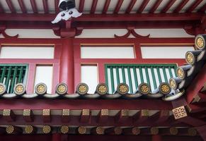 Closeup of the eaves on the traditional Chinese temple. photo