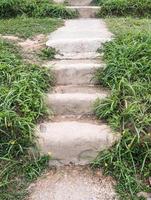 Concrete staircase along the natural trail. photo