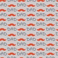 Seamless pattern for father's day. Vector background with mustache for fabric, paper.