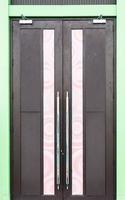 Modern wooden door photo