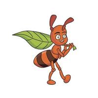 ilustración de vector de dibujos animados de personaje de hormiga
