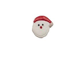 Cute gingerbread cookies decorate look a like Santa clause for Christmas festival. Isolated on white background. photo