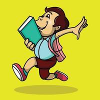 cartoon cute school student back to school vector