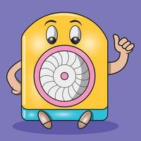 cartoon cute fan gesturing thumb vector