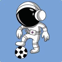 los astronautas juegan a la pelota vector