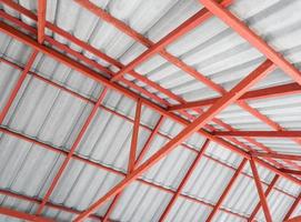 Inside of the Metal roof structure. photo