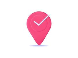 Map location pointer 3d. Navigation icon for web, Vector Illustration.