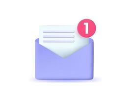 Notifications message icon. Approvement concept.  3d vector illustration.