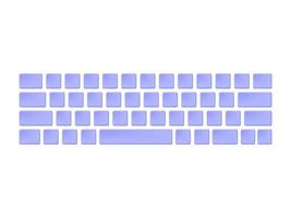 Blue a keyboard. minimal concept. 3d vector illustrations