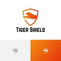 Tiger Shield Burned Flame Fire Protection Wild Animal Logo