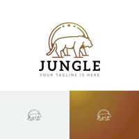 Jungle Star Tiger Animal Wildlife Vintage Retro Logo vector