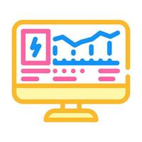 computer control of electricity consumption color icon vector illustration