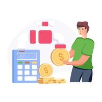 An illustrative vector denoting money flow