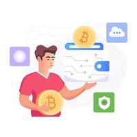 A blockchain technology flat illustration vector