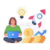 Flat illustration denoting economic development vector