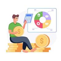 A vector of budget planning, editable illustration