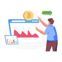 A blockchain technology flat illustration vector