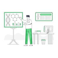 A flat illustration design of geneticist vector