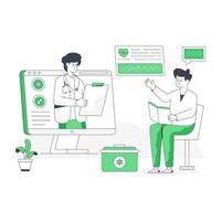 Visually appealing flat illustration of online physician vector