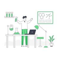 A customizable flat illustration of lab assistant vector