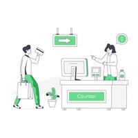 Modern flat illustration of checkout counter vector