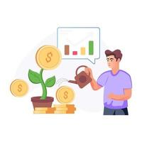 Trendy flat illustration of investment vector