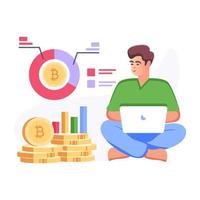 A crypto investment flat vector download