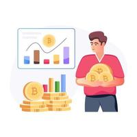 A crypto investment flat vector download