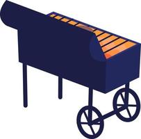 Grill semi flat color vector object