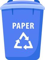 Tank for paper waste semi flat color vector object