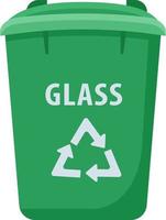 Container for glass waste semi flat color vector object