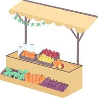 Grocery market with farm products semi flat color vector object