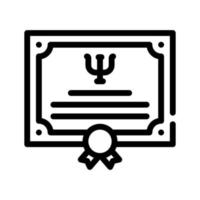 diploma psychologist line icon vector illustration black