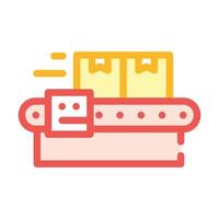 warehouse conveyor color icon vector isolated illustration