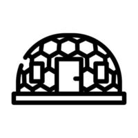 igloo ice house line icon vector illustration