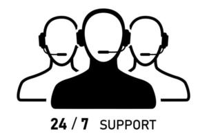 Group of Call Center Workers or Customer support icon isolated on white. Vector illustration