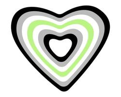 Agender flag heart shape isolated on white background. LGBT community flag vector