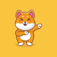 Cute dog dabbing cartoon vector icon illustration