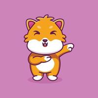 Cute hamster dabbing cartoon vector icon illustration