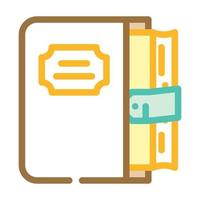 diary with cover color icon vector illustration