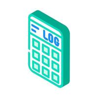 calculator gadget isometric icon vector illustration