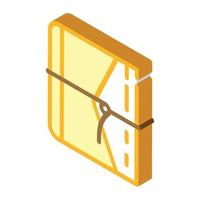 diary with string isometric icon vector illustration