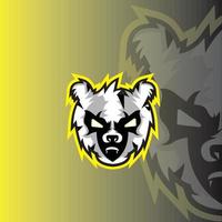 bear mascot esport logo with simple colors vector